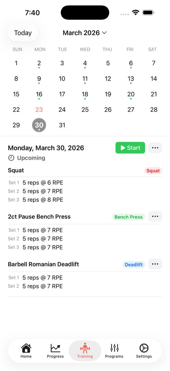 Program creation complete with first week generated