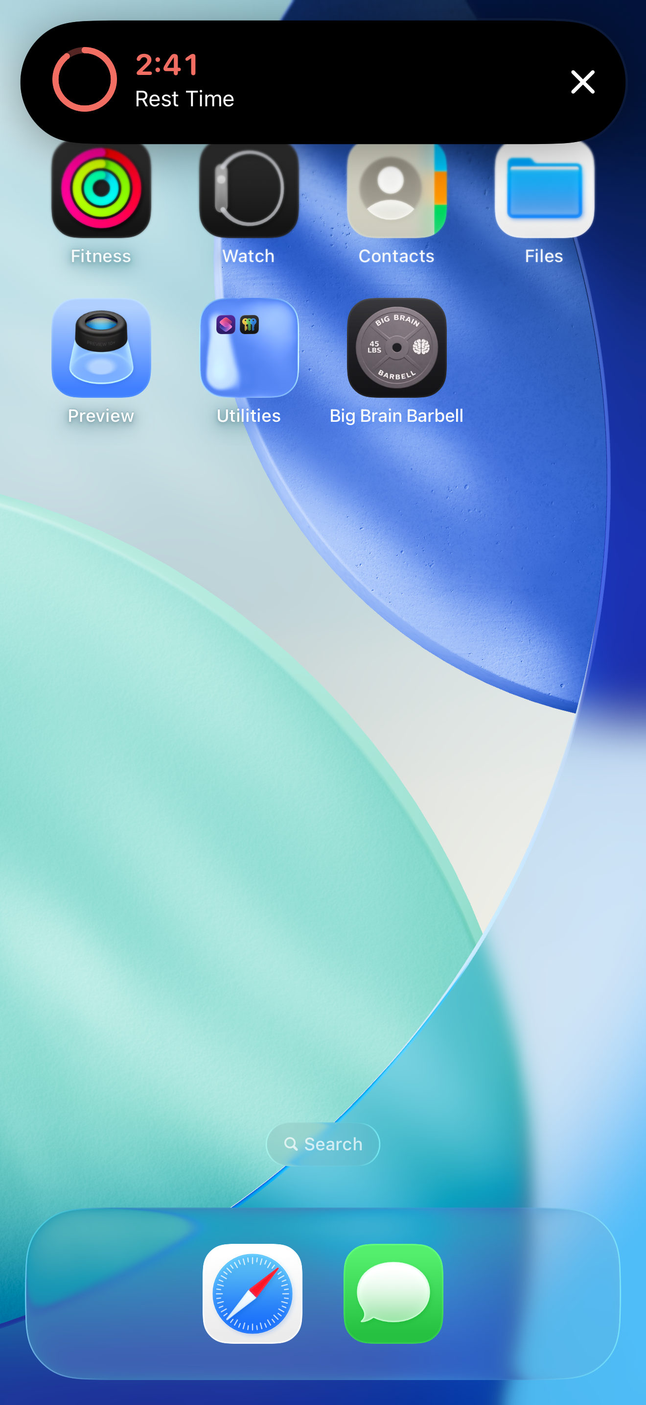Lock screen live activity with rest timer countdown
